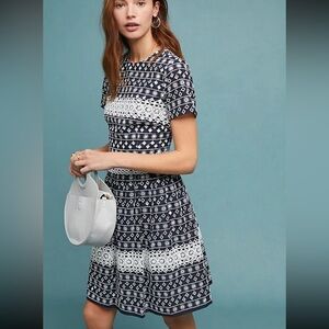 Anthropologie x Monique Lhuillier Aleria lace eyelet mini dress